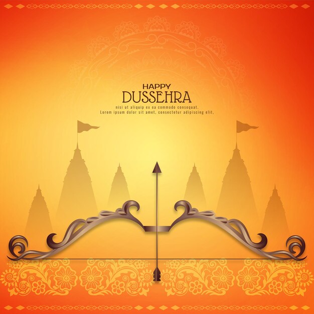 Elegante bellissimo sfondo felice festa religiosa di Dussehra vettore