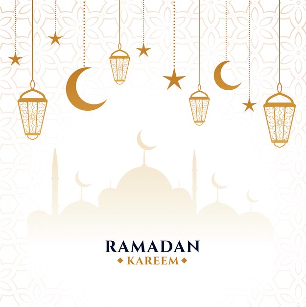 Elegante carta festival ramadan kareem decorativa