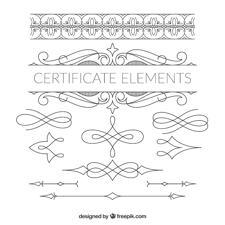 Vettore gratuito elegante collezione di elementi cerficati