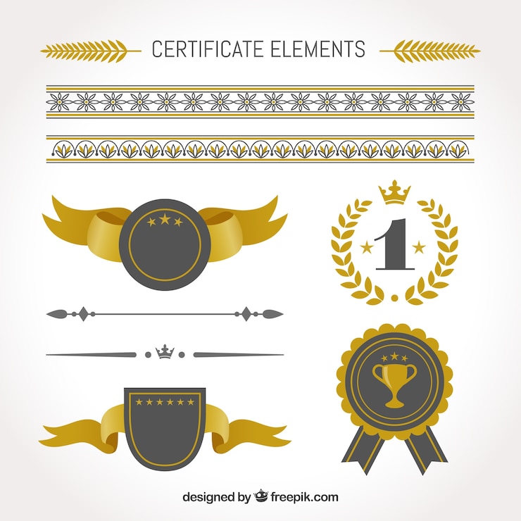 Vettore gratuito elegante collezione di elementi cerficati