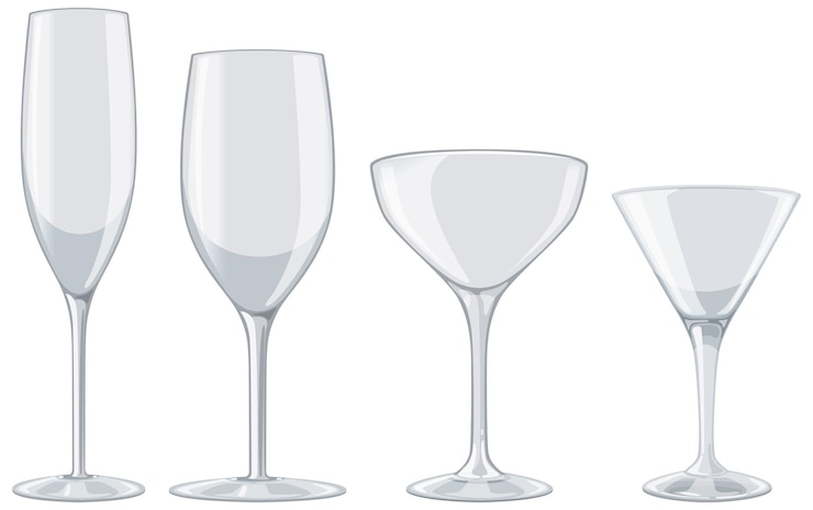 Vettore gratuito elegante collezione di vetri assortiti