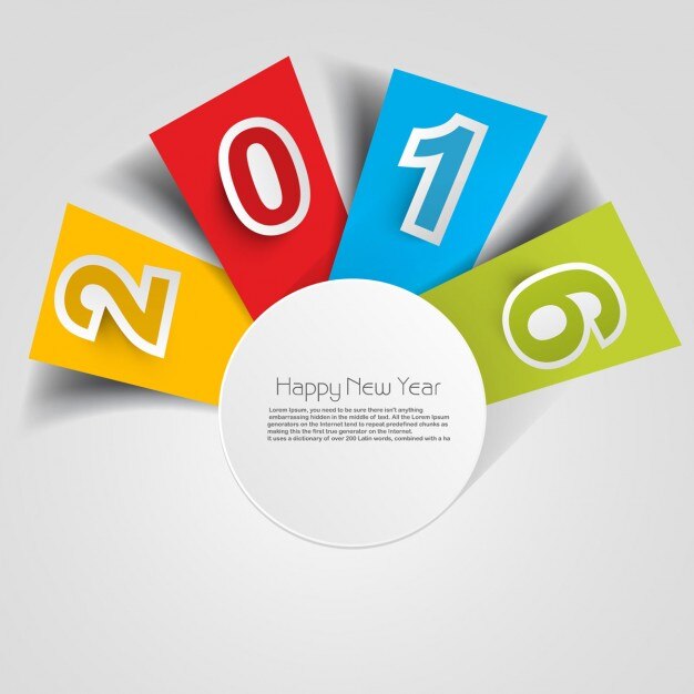 Vettore gratuito elegante colorato nuovo anno 2016 scheda