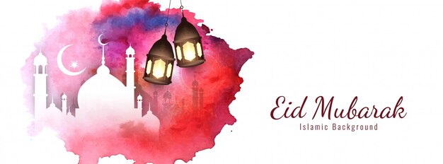 Elegante design religioso di Eid Mubarak