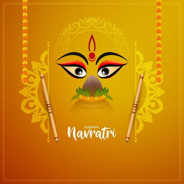 Elegante Durga Puja e tradizionale sfondo di celebrazione del festival Happy navratri