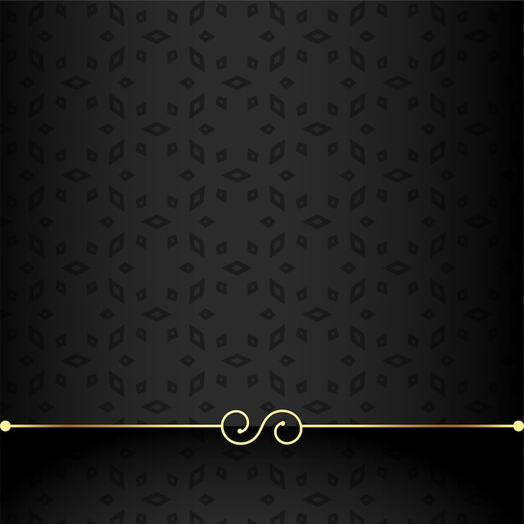Vettore gratuito elegante linea dorata floreale su sfondo nero scuro disegno vettoriale