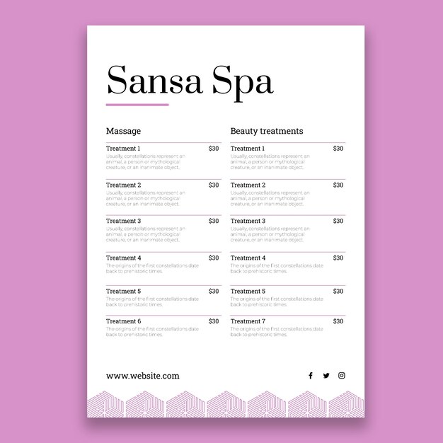 Elegante listino spa