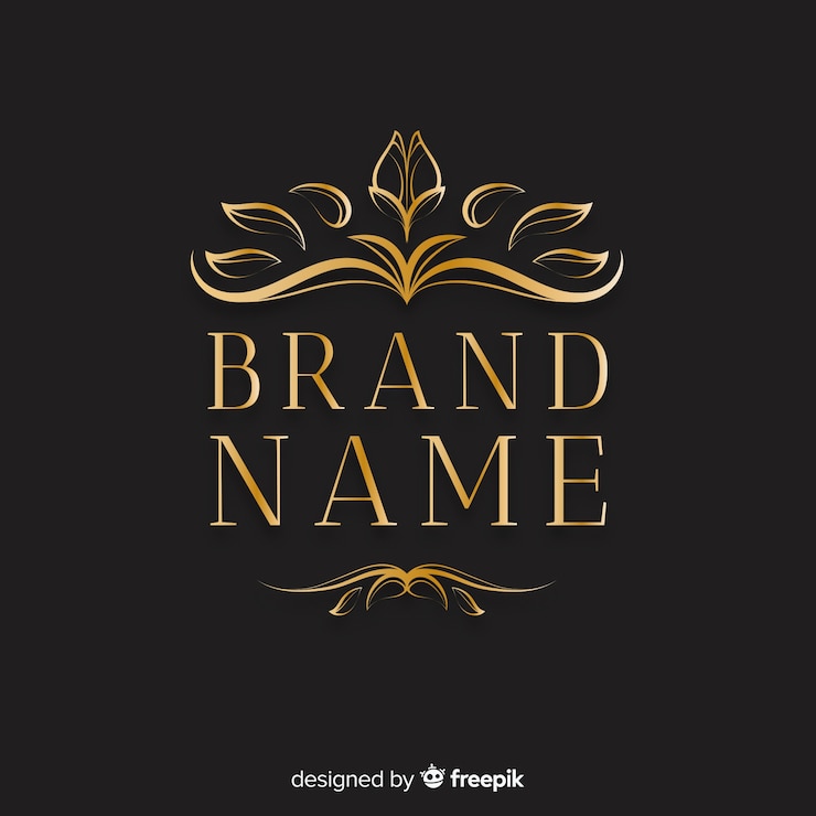Vettore gratuito elegante logo ornamentale con foglie