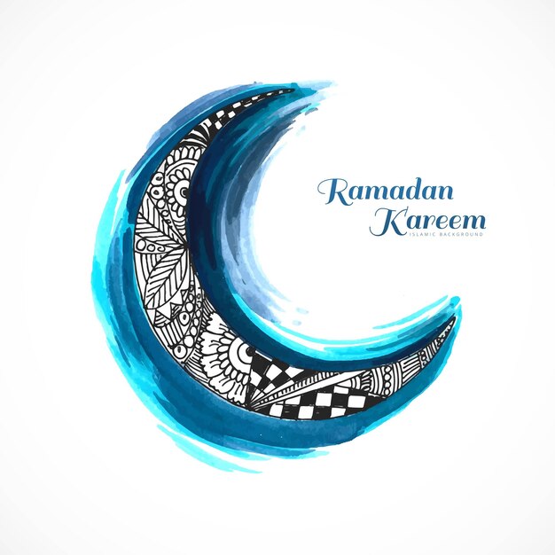 Elegante luna religiosa ramadan kareem festival card sfondo