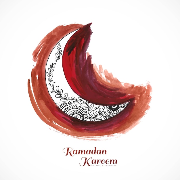 Elegante luna religiosa ramadan kareem festival card sfondo