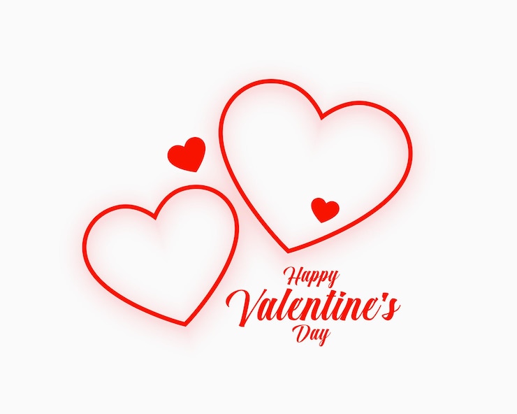 Vettore gratuito elegante san valentino cuori rossi saluto design