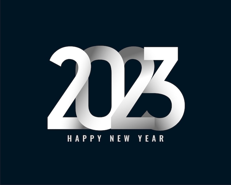 Vettore gratuito elegante scritta 2023 per banner occasione capodanno