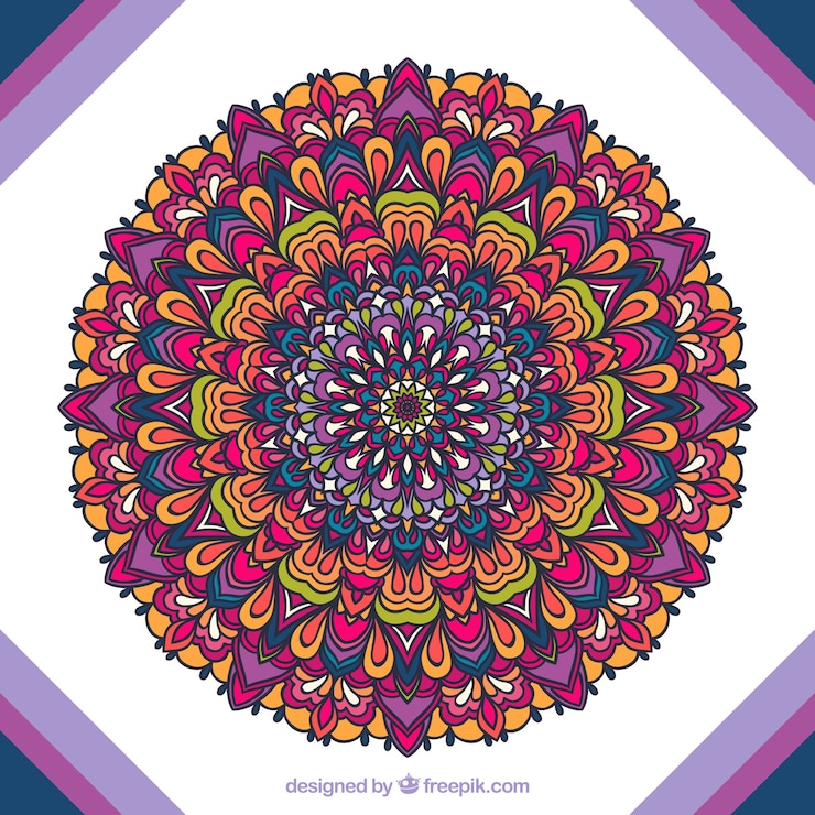 Vettore gratuito elegante sfondo colorato mandala