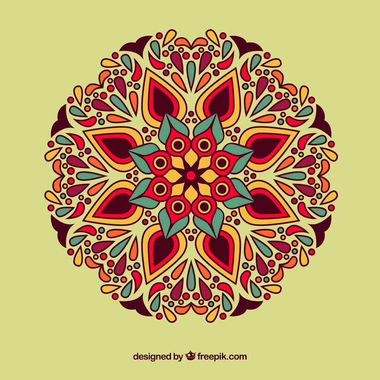 Vettore gratuito elegante sfondo colorato mandala
