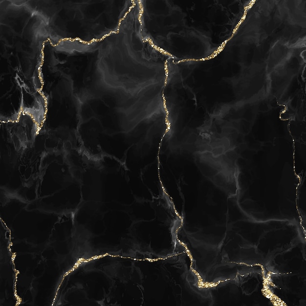 Elegante sfondo in marmo nero e dorato con luccioli d'oro