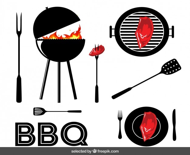 Vettore gratuito elementi barbecue