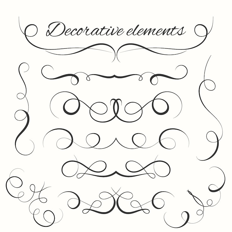Elementi decorativi disegnati a mano