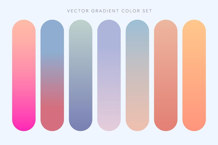 Vettore gratuito elementi del set di colori gradiente
