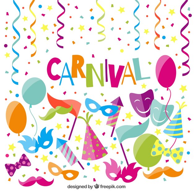 Elementi di partito di carnevale colorato