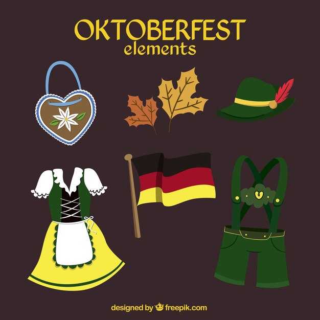 elementi disegnati a mano oktoberfest impostati