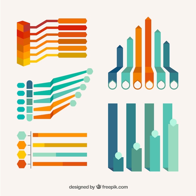 Elementi infografici con stile colorato
