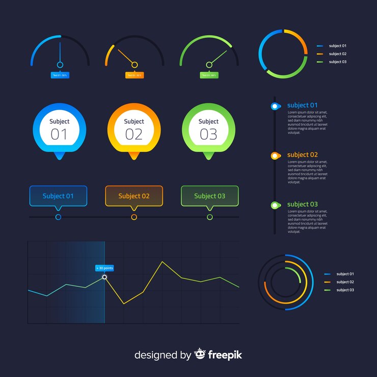Vettore gratuito elementi infographic colorati con effetto sfumato