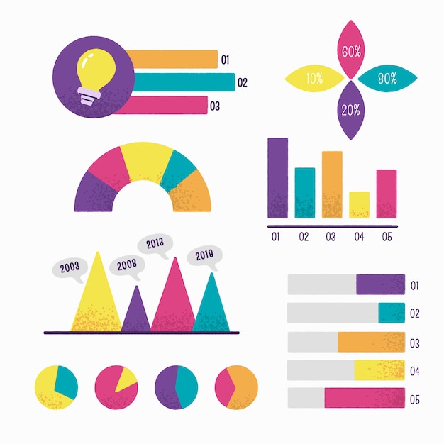 Elementi infographic disegnati a mano