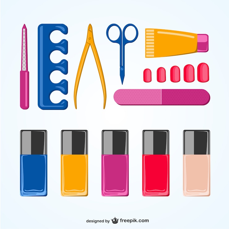 Vettore gratuito elementi manicure vector pack