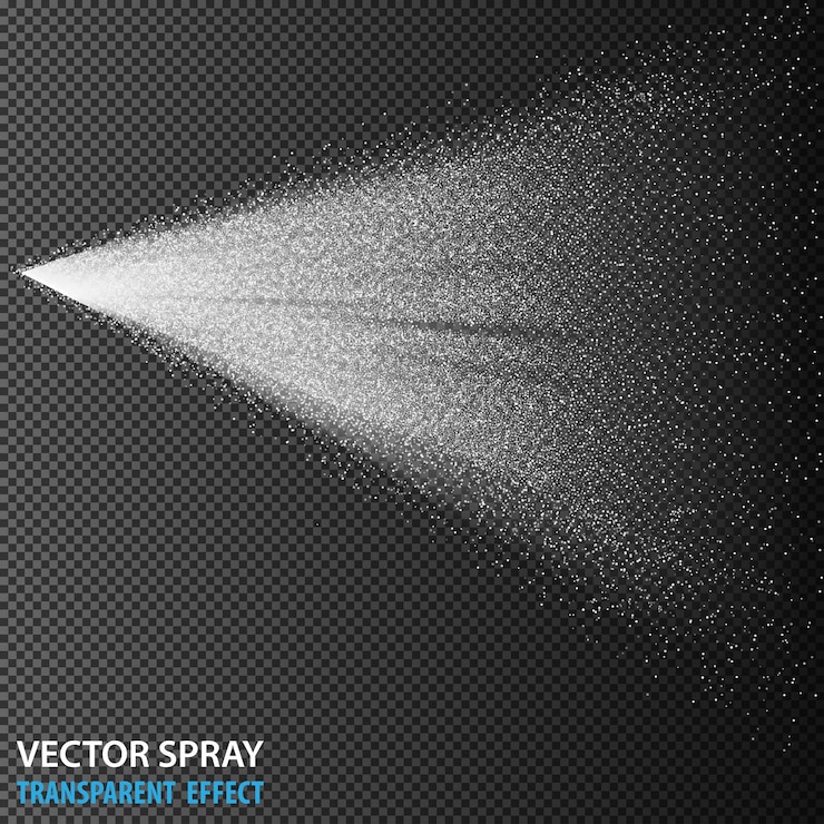 Vettore gratuito elementi spray per nebbia per usi ad effetto, sfondo trasparente isolato, illustrazione 3d