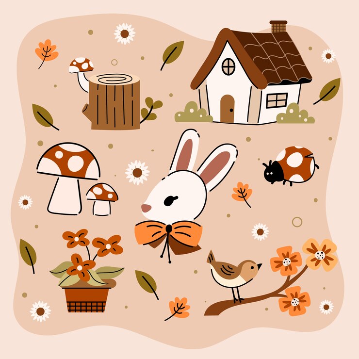 Vettore gratuito elemento cottage core disegnato a mano