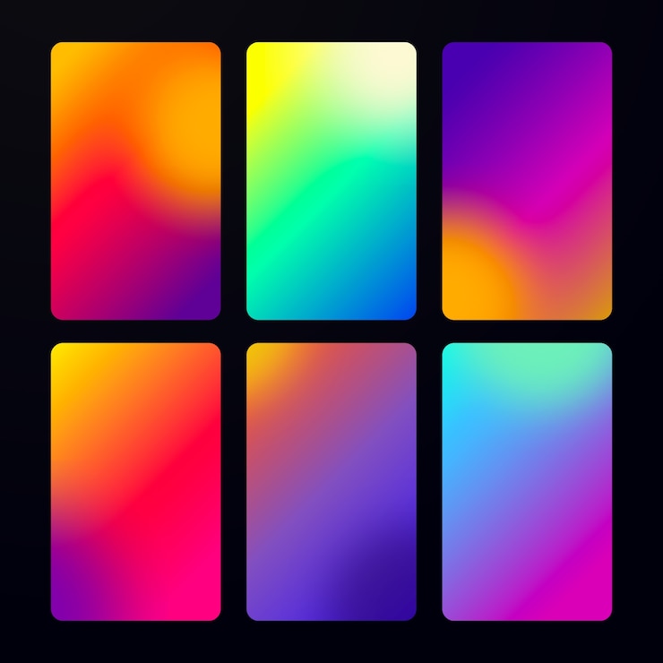 Vettore gratuito elemento del set di colori gradiente gradiente