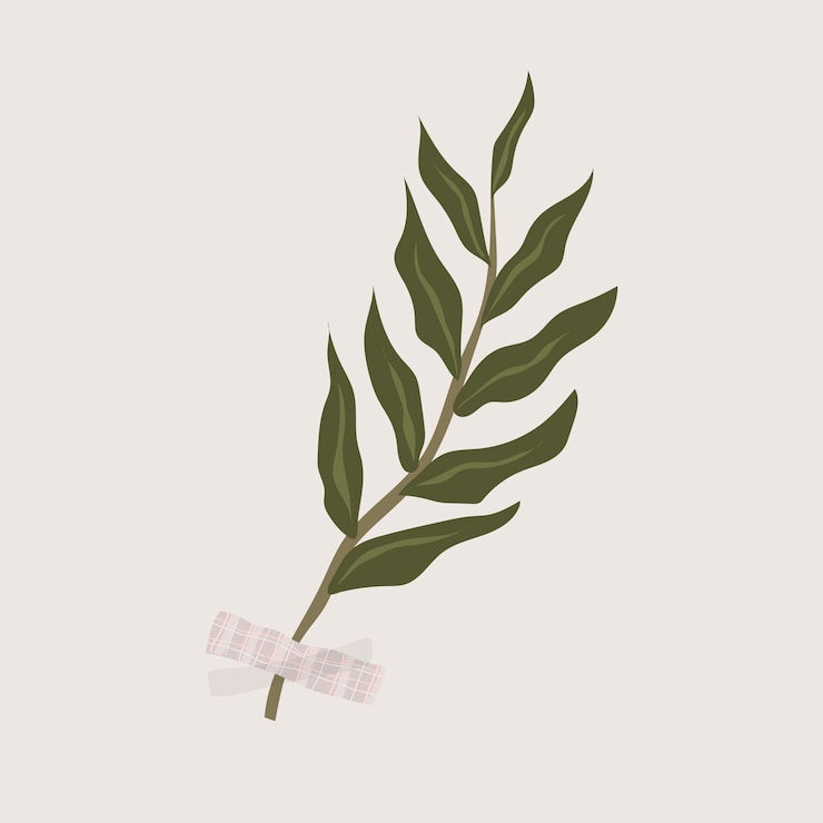 Vettore gratuito elemento di collage di foglie estetiche, vettore di illustrazione botanica
