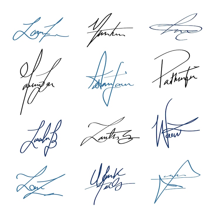 Vettore gratuito elemento firma disegnato a mano
