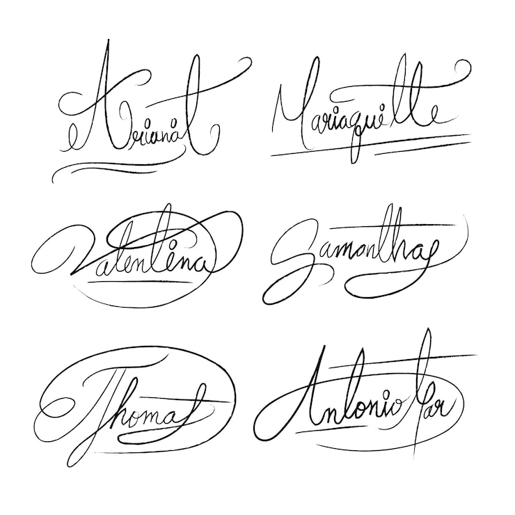 Vettore gratuito elemento firma disegnato a mano