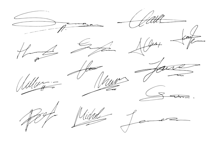 Vettore gratuito elemento firma disegnato a mano