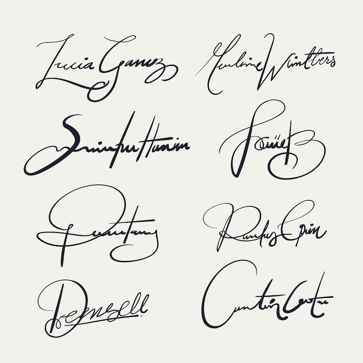 Vettore gratuito elemento firma disegnato a mano