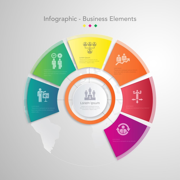 Elemento infografico aziendale Sfondo grigio arancione Design multiuso Banner