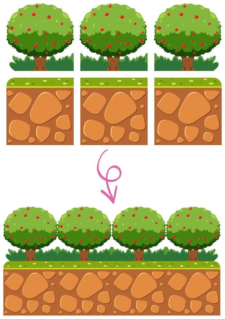 Vettore gratuito elemento modello di giardino per il gioco