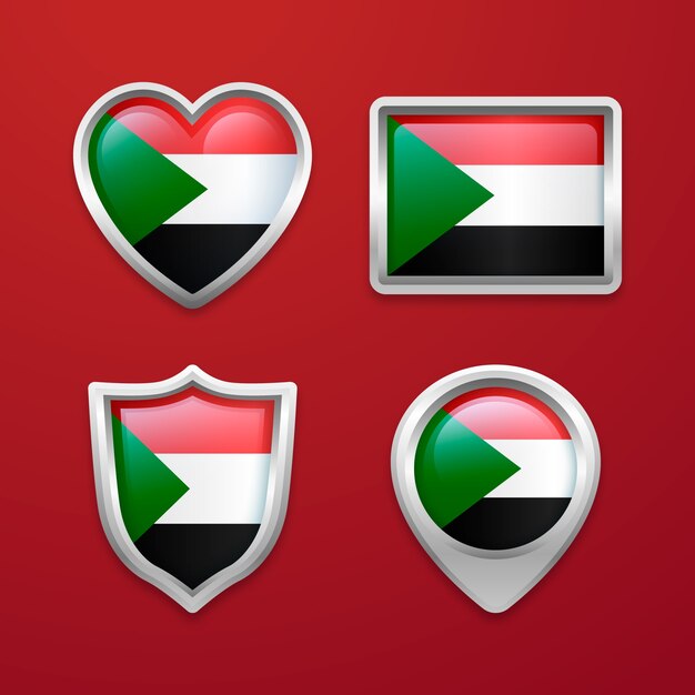 Emblemi nazionali del sudan disegnati a mano