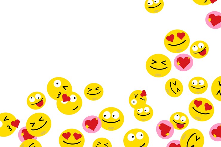 Vettore gratuito emoji galleggianti