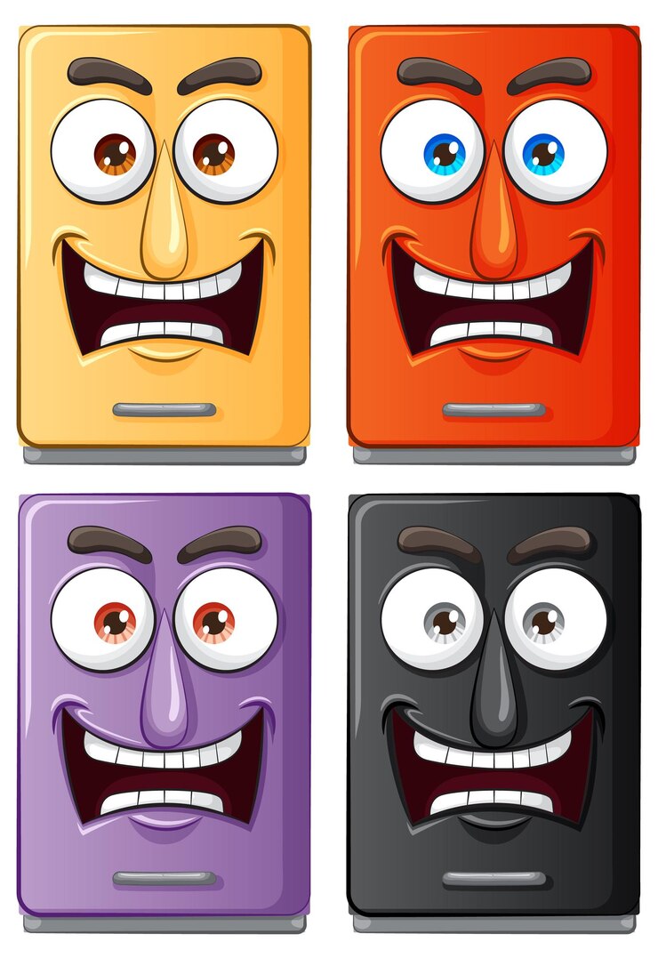 Vettore gratuito emoticon colorate sui telefoni cellulari