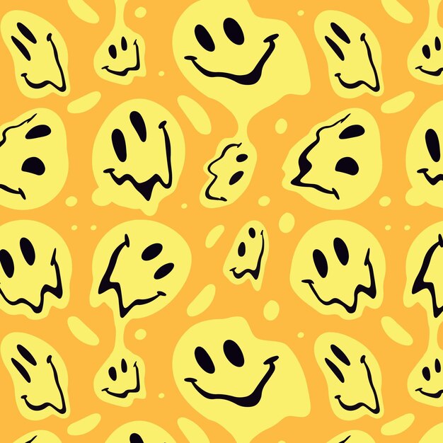 Emoticon sorriso distorto design pattern