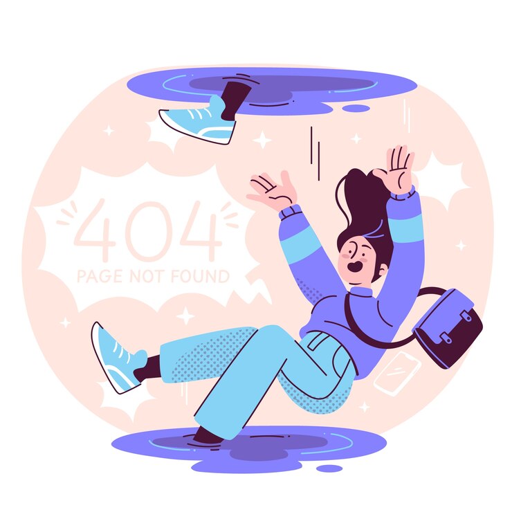 Vettore gratuito errore 404 con illustrazione del concetto dei portali