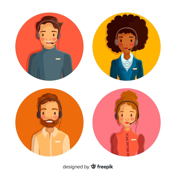 Vettore gratuito esempio di avatar di call center