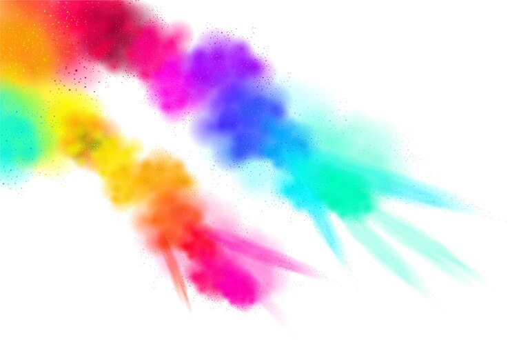 Vettore gratuito esplosione di polvere colorata holi realistica