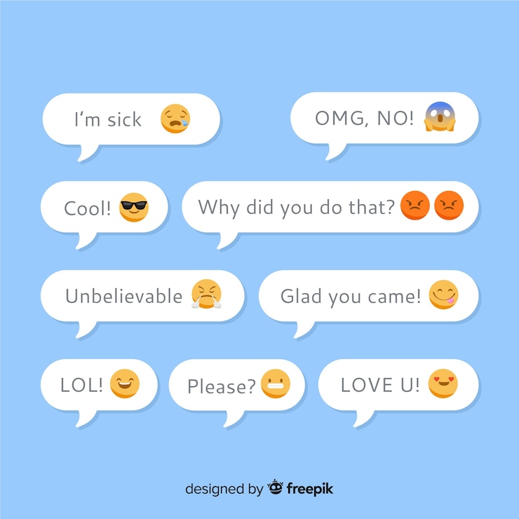 Vettore gratuito espressione dei messaggi con il concetto di emoji