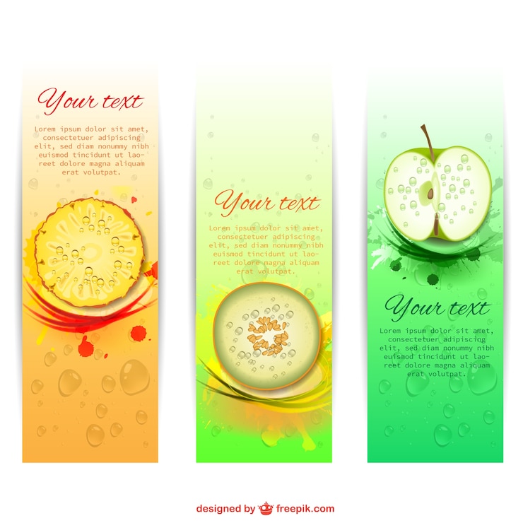 Vettore gratuito estate banner fruttati