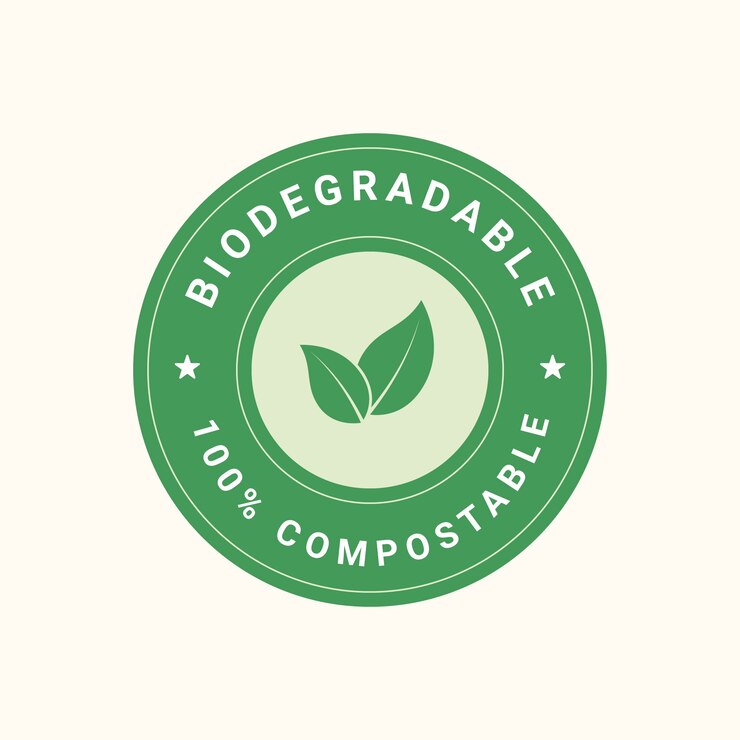 Vettore gratuito etichetta compostabile disegnata a mano