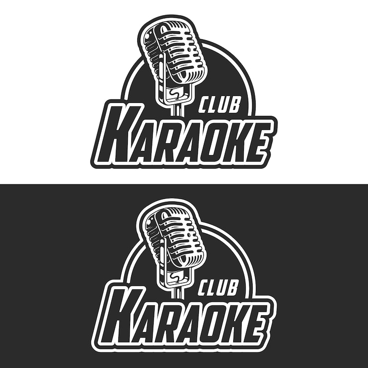 Vettore gratuito etichetta lucida di vettore del club di karaoke