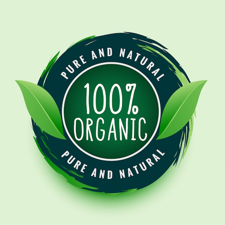 Vettore gratuito etichetta o adesivo organico puro e naturale