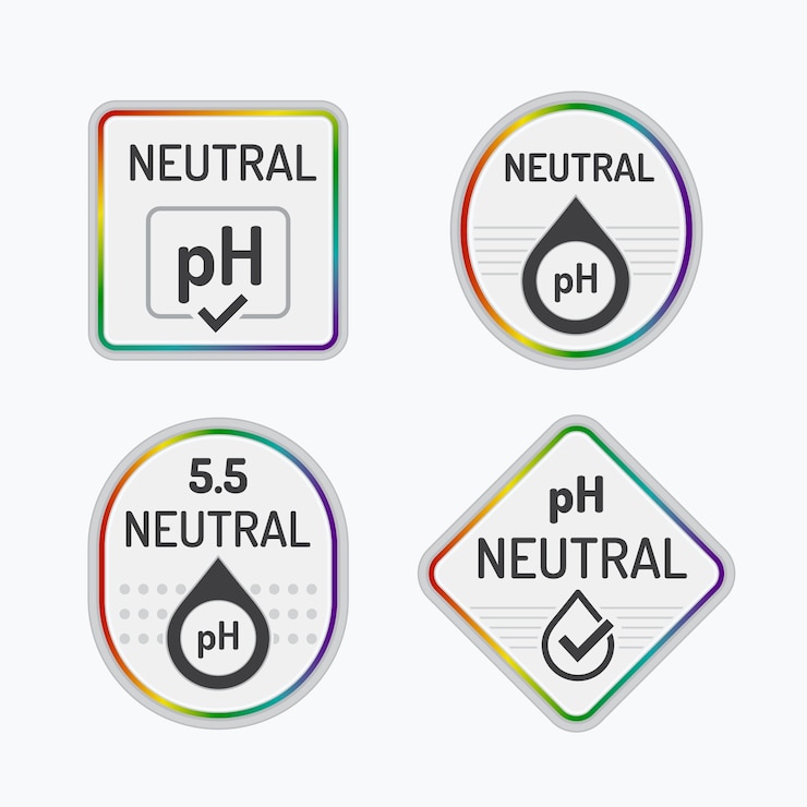 Vettore gratuito etichetta ph neutro dal design piatto